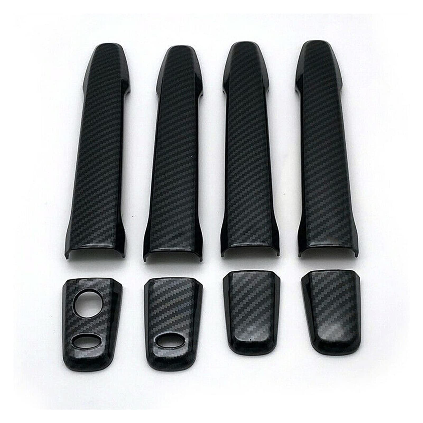 Qwqthgs 4 Car Exterior Door Handle Cap For Mitsubishi Outlander 2007-2020 8 Pcs Car Exterior Door Handle Cover Decoration Trim Carbon Fiber Patten(4)