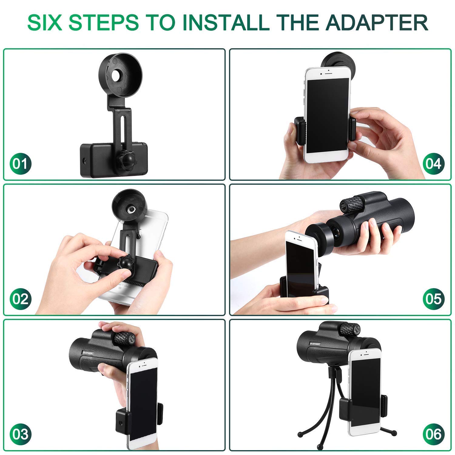 Télescope Monoculaire 12 X 50 HD Haute Puissance Pour Observer Les Oiseaux Adultes Avec Support De Smartphone Prisme BAK4 Pour La Chasse à La Faune Le