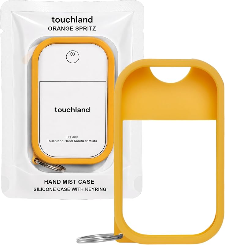 Estojo de silicone Touchland para frasco de névoa para mãos com argola, Orange Spritz
