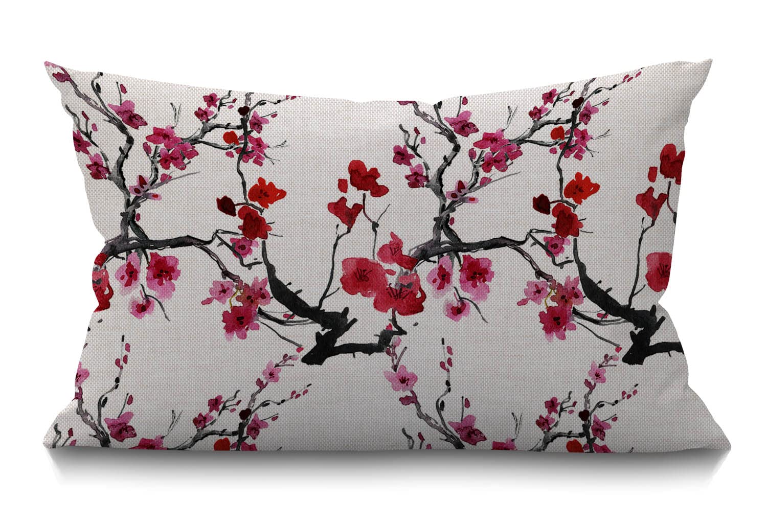 Bgbdeia Multi 325 Cherry Cushion Cover Farmhouse Japanese Cherry Blossom Decorations Pillow Case For Sofa Couch Cotton Linen 30 X 50 Cm 12X20 Inches