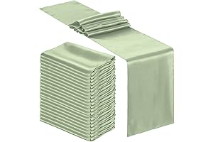 24-Pack Luxurious Light Green Satin Table Runners for Exquisite Events