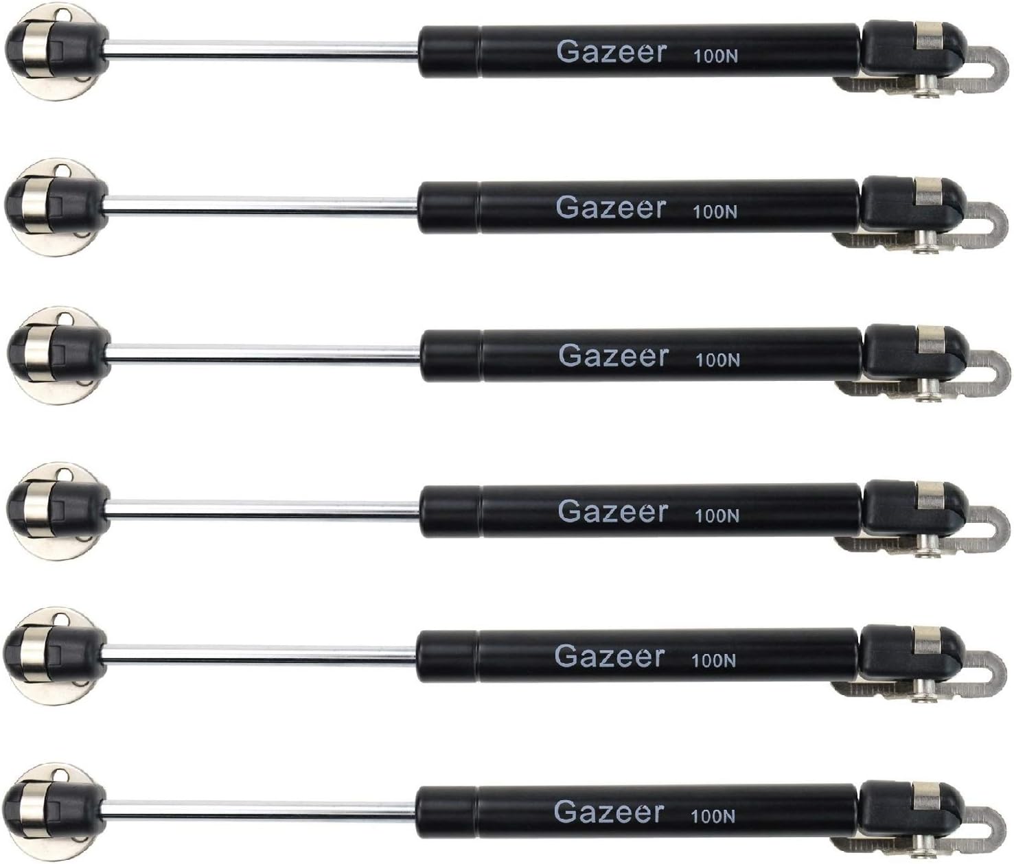 Gazeer 6 Pcs 100N/22.5lb Gas Struts 10inch Cabinet Struts Cabinet Shocks Cabinet Door Lift Pneumatic Support