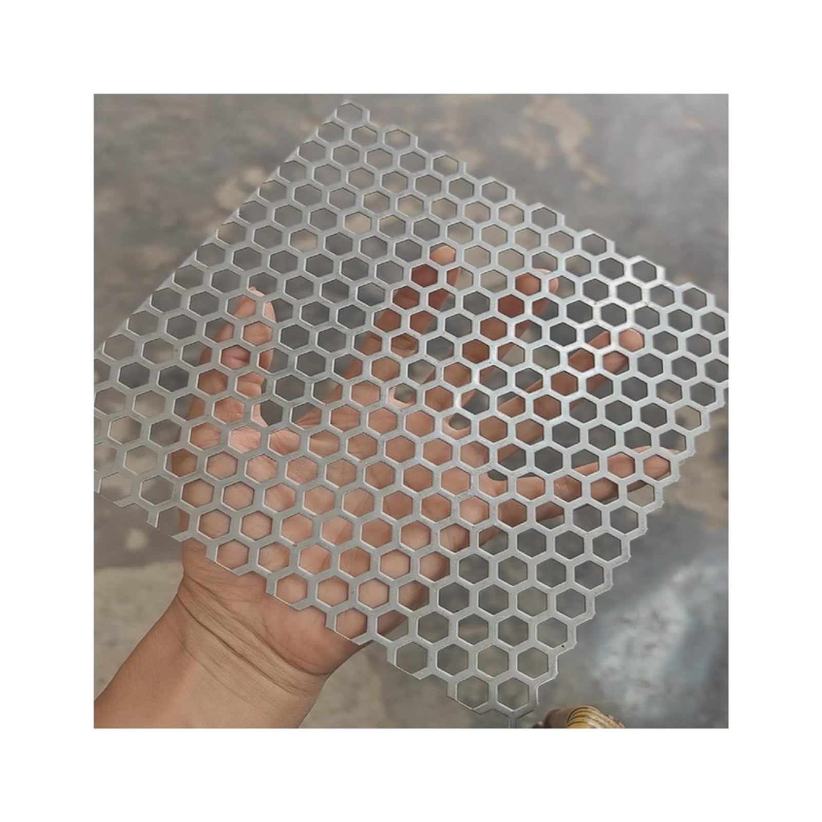 YUZGUHEY 304 Stainless Steel Perforated Sheet Metal Round 6mm 8mm 10mm Mesh 50x50cm 19.6x19.6in(10mm Mesh,25x35cm/9.8x13.7in)