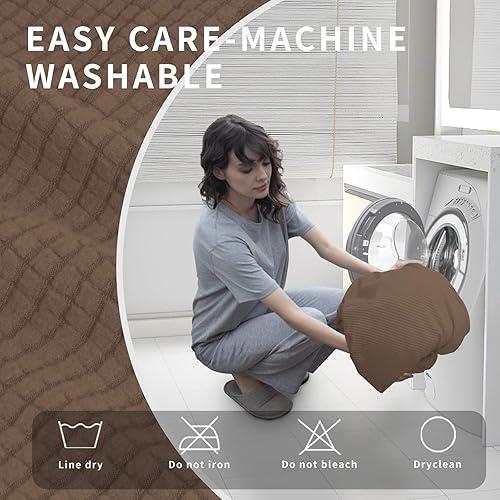 Miniatura 536 de Funda elástica para sofá reclinable de fácil colocación, Tela mezcla de poliéster Algodón, Arena