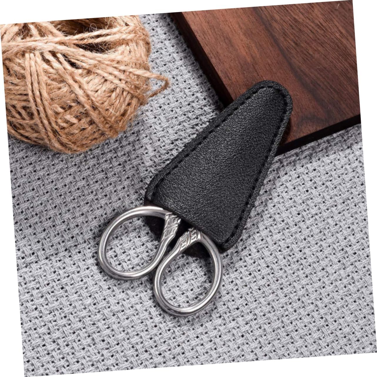 NOLITOY Professional Beard Scissors Set 2pcs Trimming Scissors Protective Cover Portable Small Makeup Tool for Men and Women Grooming