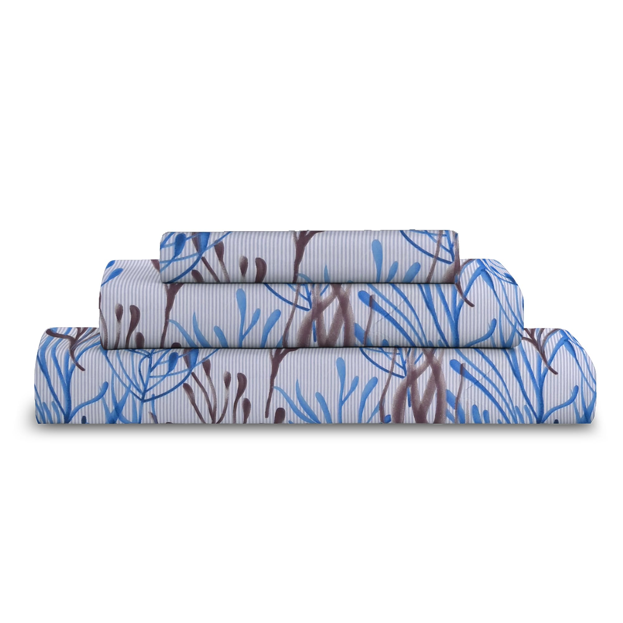 RAYBedding 3PC Floral Printed Bed Sheet Set Single Size – Soft Luxury Printed Bedding Set with Fitted Sheet, Flat Sheet & Pillowcase – Deep Pocket Single Bed Sheets