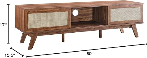Miniatura 3 de Modway Soma - Soporte para TV de ratán, 60 pulgadas, nogal