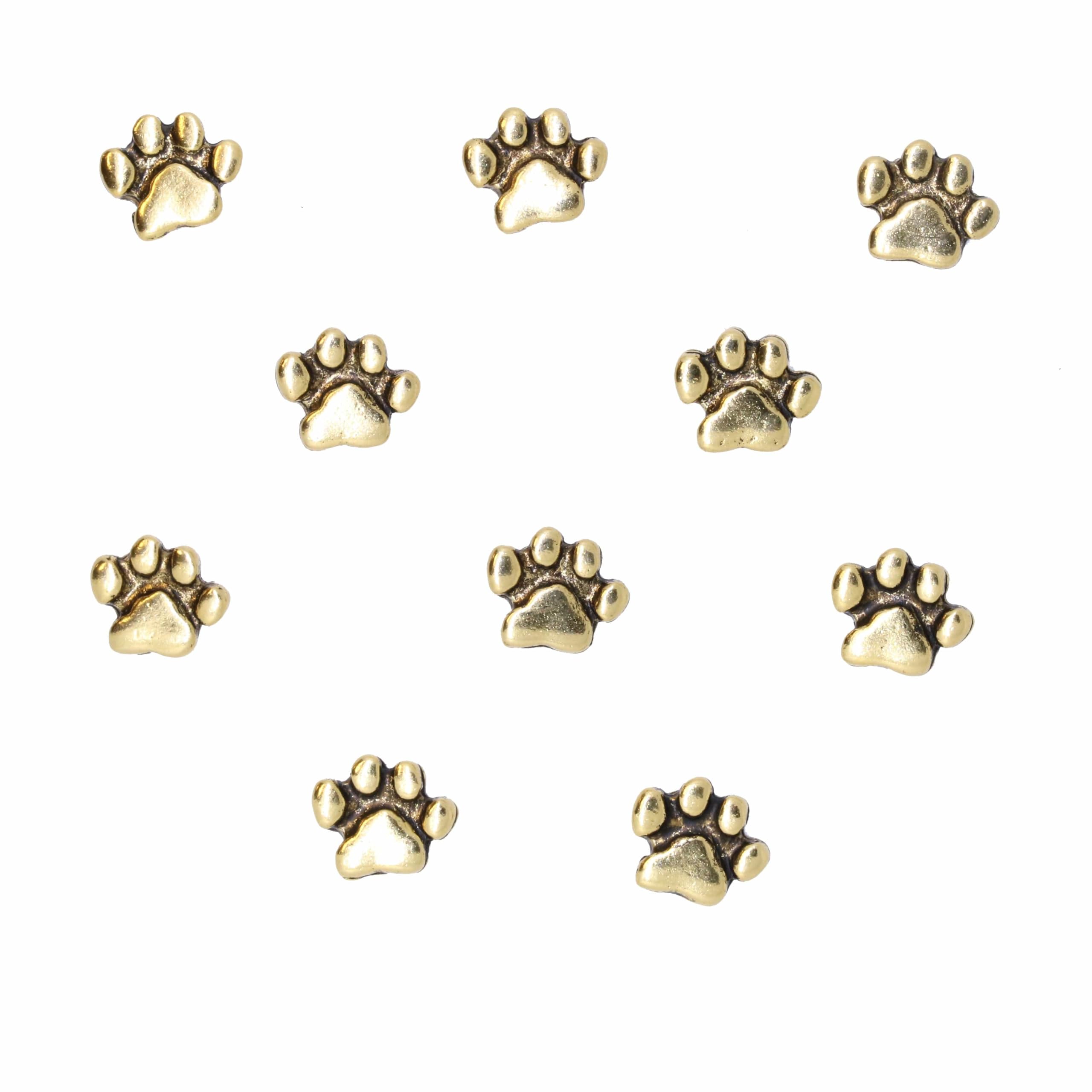 Paw Print Pushpins - Gold Finish