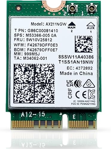 Vista 12 de Tarjeta WiFi 7 BE200 Tarjeta WiFi PCIe M.2 Tri-Band 2.4/5/6 GHz Hasta 5.8 Gbps Tarjeta WiFi para juegos para PC Compatible con Bluetooth