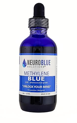 Miniatura 1 de NeuroBlue (4 onzas) 4.1 fl oz - Azul de metileno 4.1 fl oz 1% - Grado farmacéutico UPC l gotas | Grado farmacéutico 99.99% con gotero, sin