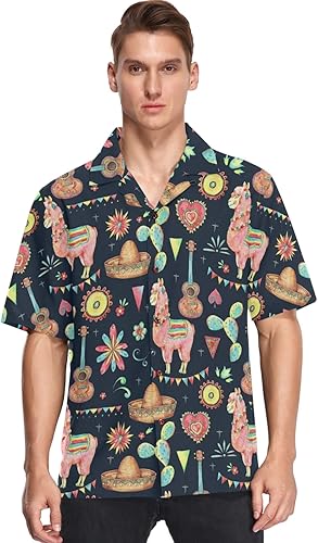 visesunny Camisa de manga corta con botones y estampado hawaiano de temporada para hombre, ropa de playa, unisex, S-XXXL