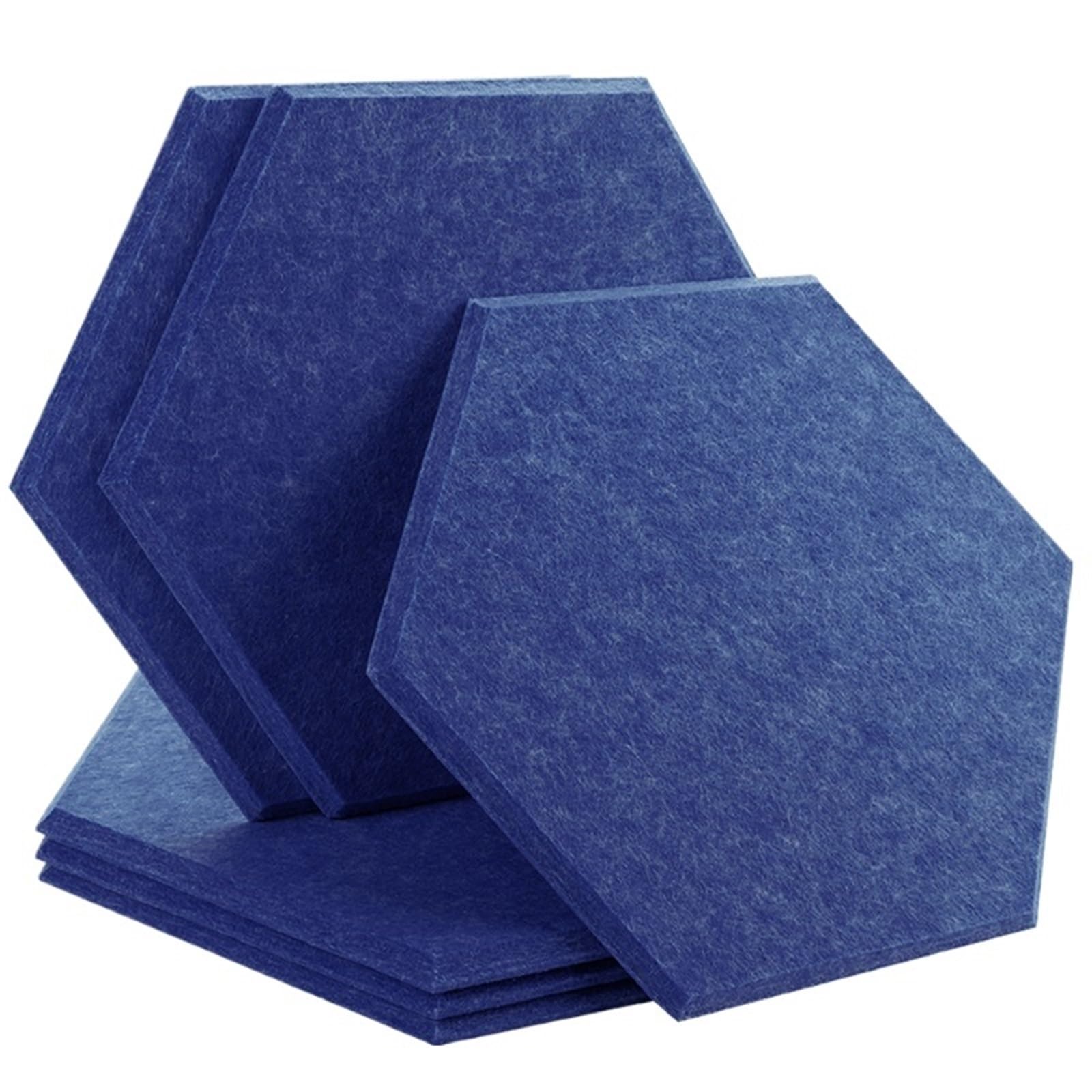 Panel Acustico Paneles de pared con absorción sonido, 6 piezas, aislamiento decorativo for dormitorio para Oficinas(43-Dark Cyan,Large Hexagon,0.8cm Medium Density)