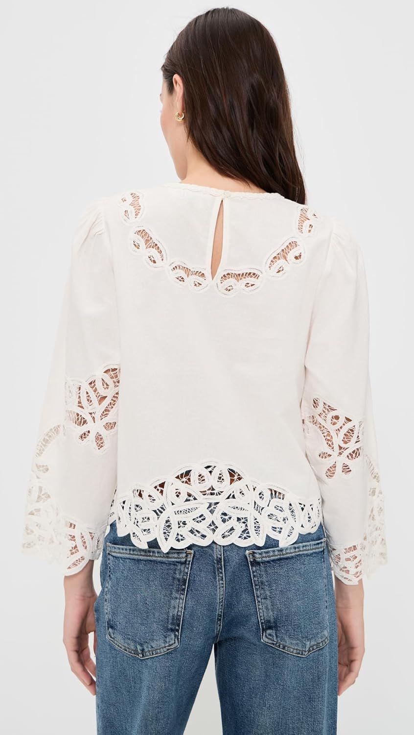 THE GREAT. Women's The Picnic Top, Cream, XS - Image 3