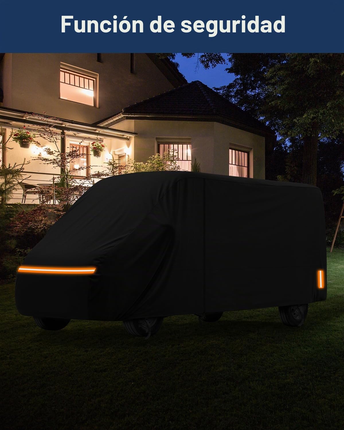 Funda Autocaravana para Fiat Ducato Peugeot Boxer Cubierta de Protección Furgoneta 420D Oxford Impermeable Transpirable con Cremalleras Impermeables 636 x 202 x 252 cm