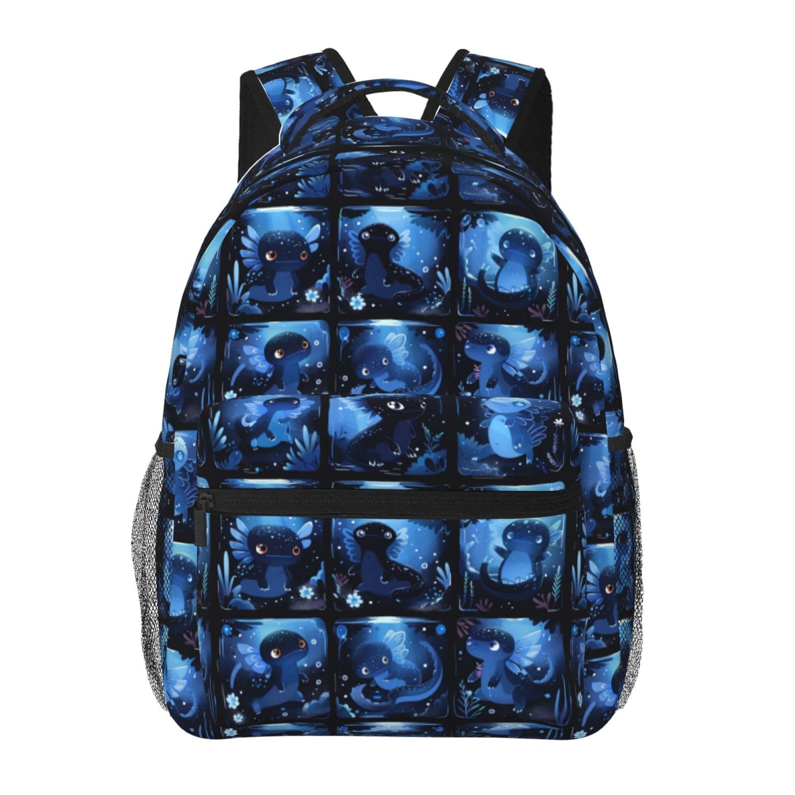 THIRTIMK Casual Large Capacity Blue Axolotl Comfortable Backpack For Work Travel
