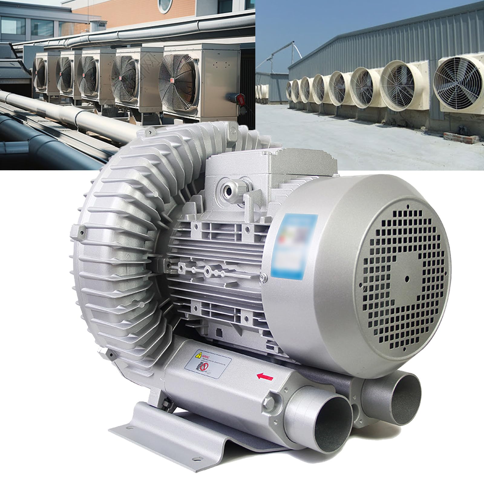 Heumbio Ventilateur Industriel 120W-1100W, Pompe à Air éLectrique avec BoîTier en Aluminium 220V, Ventilateur D'Aspiration Industriel pour Pompes, Machines-Outils, Compresseurs,1100W/1.48HP