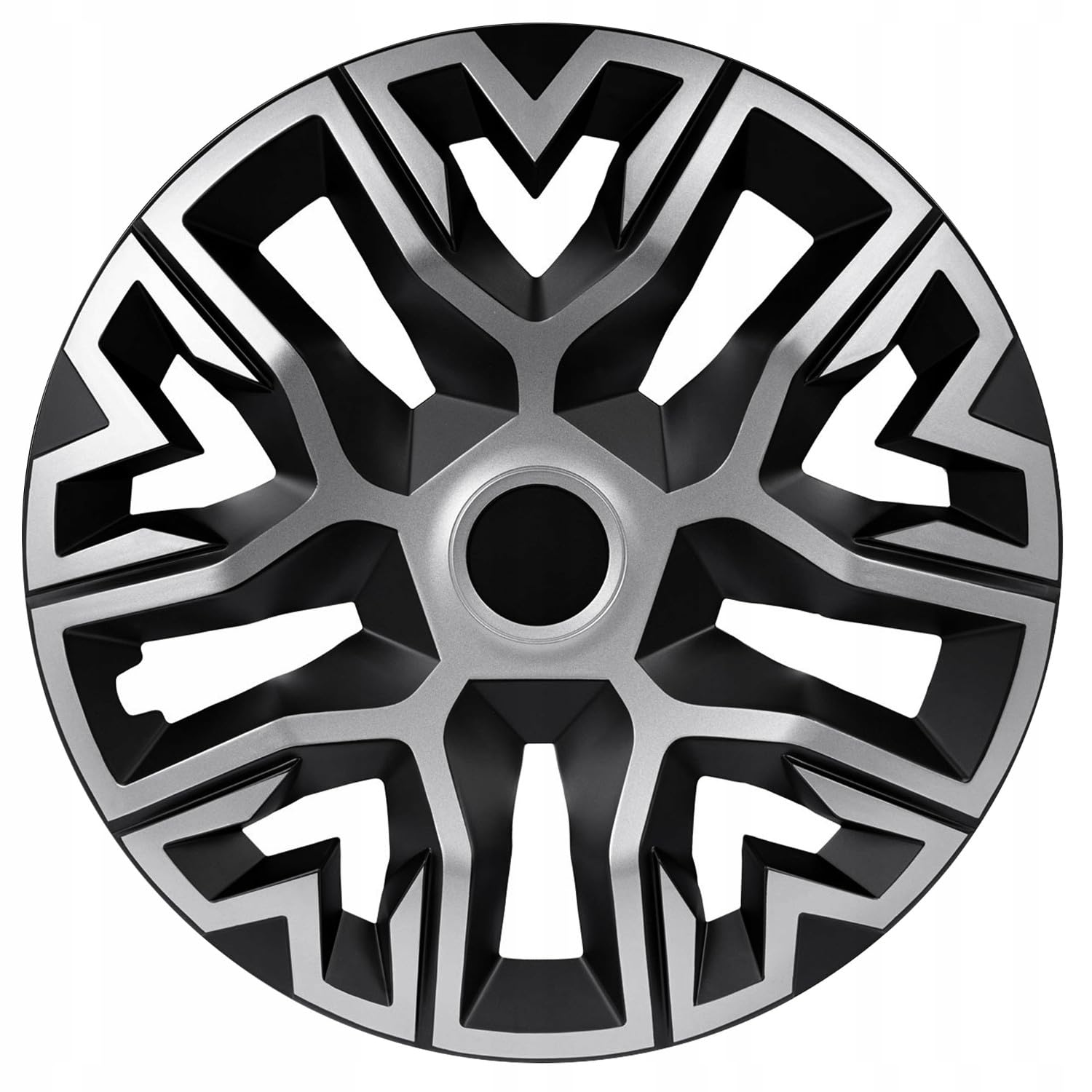NRM The Best Silver/Black Radkappen für Stahlfelgen | Radzierblenden 4er Set Silber/Schwarz