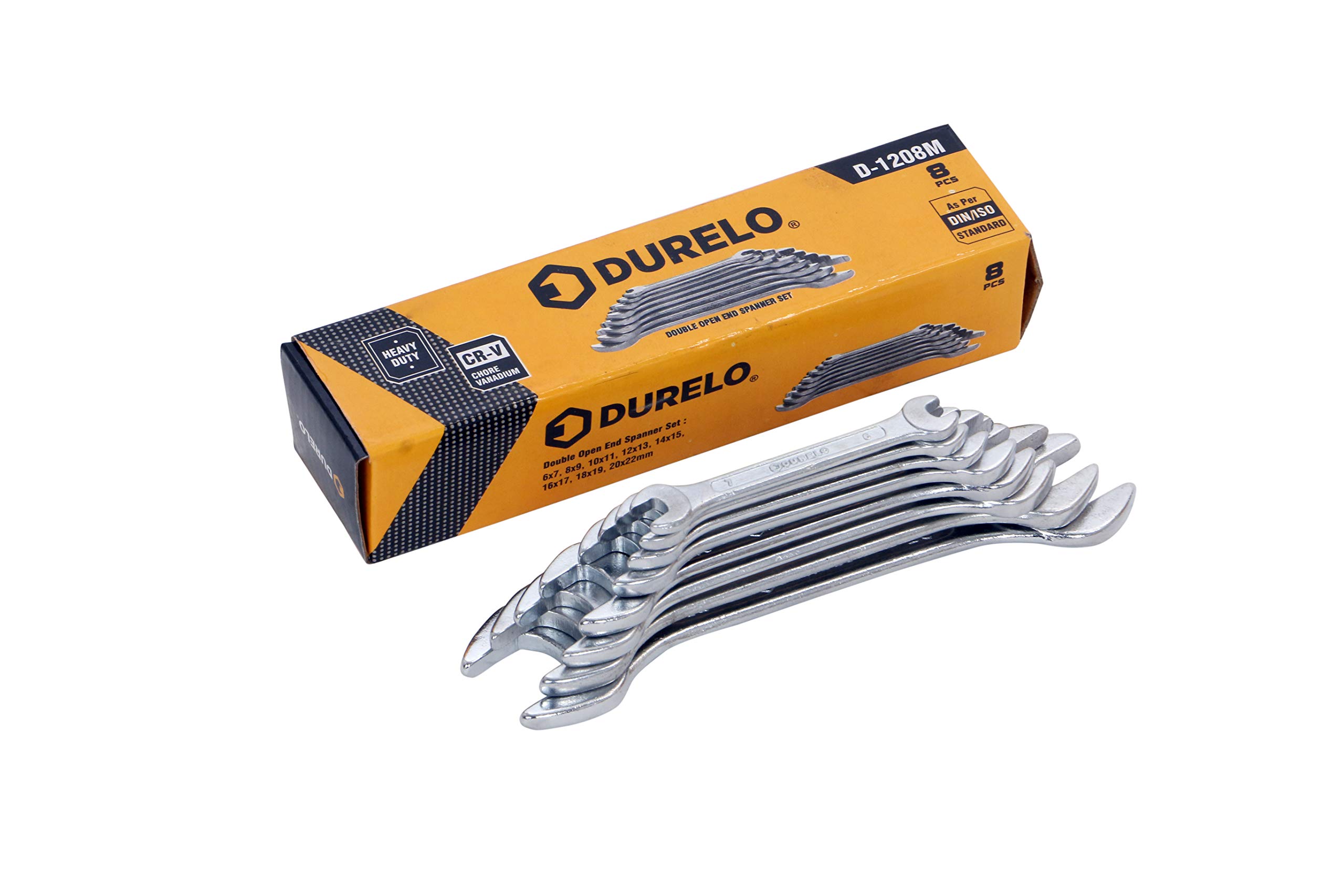 DURELO D-1208M Double Open End Spanner Set 6-22MM (Matte finish, 8-Peice), CHROME VANADIUM STEEL (B095CPFMGL) Amazon Price History, Amazon Price Tracker