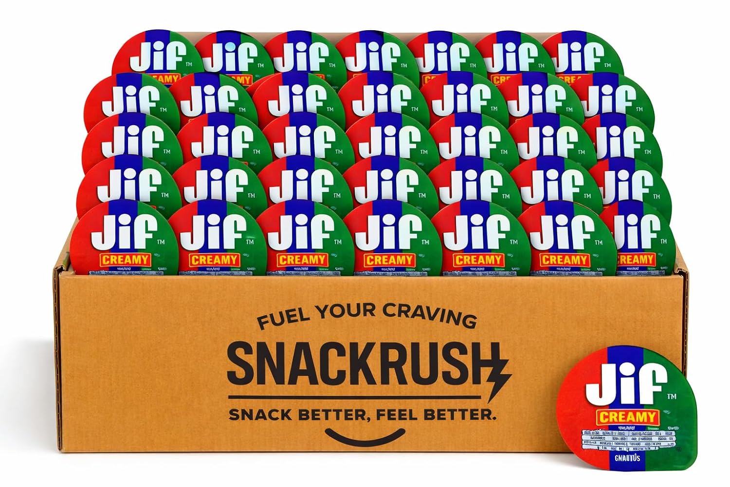 Creamy Peanut Butter Portion Cups – 35 Count Individually Sealed Snack Pack | Bulk Mini Peanut Butter Cups for Lunches, Travel & Office | Custom bundled by MOOCHI