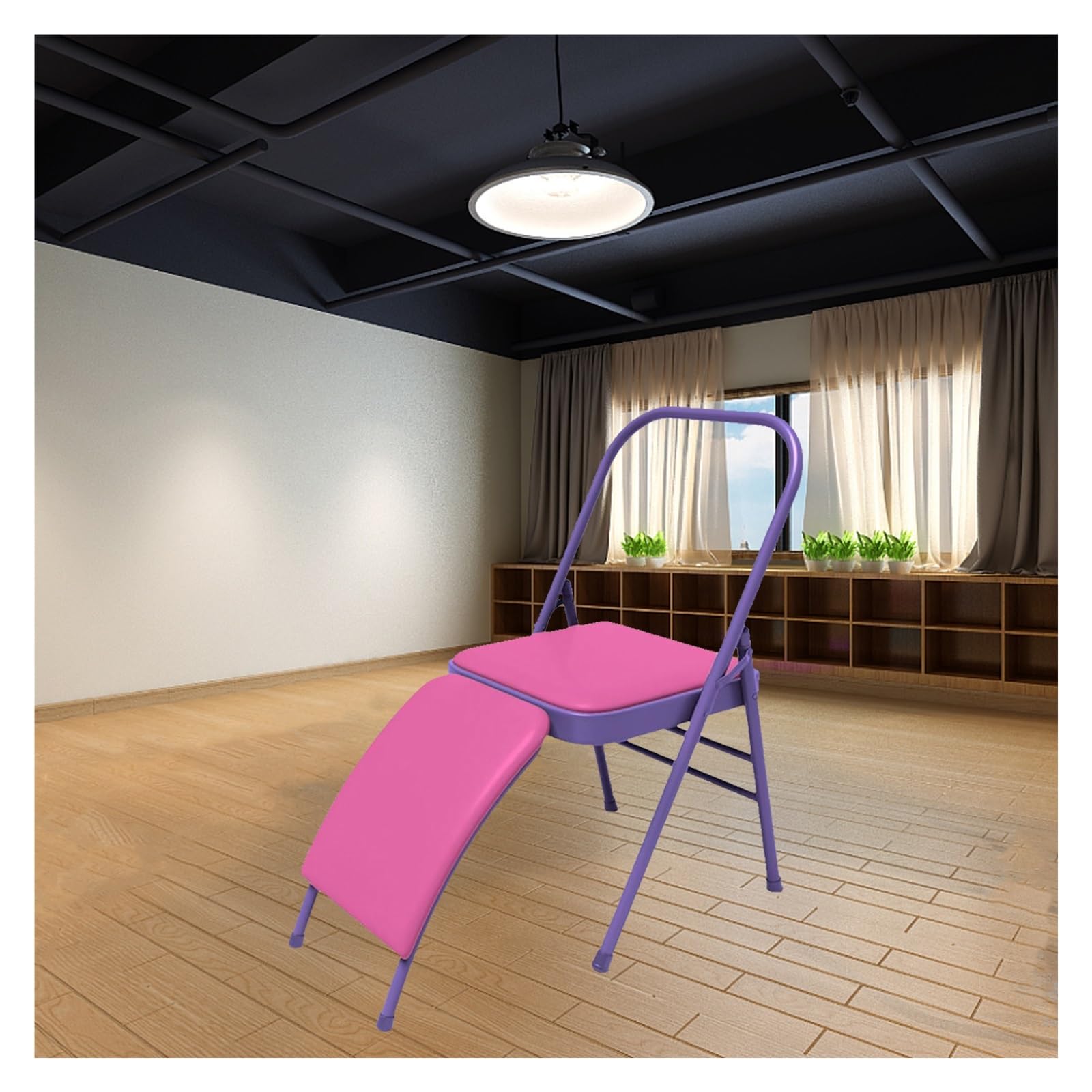 Sedia Yoga Sedia Yoga Assistita con Supporto Lombare Rimovibile, Sedia Yoga Pieghevole, Strumento di Allenamento per L'inversione Dell'equilibrio per L'allenamento degli Addominali E del Core