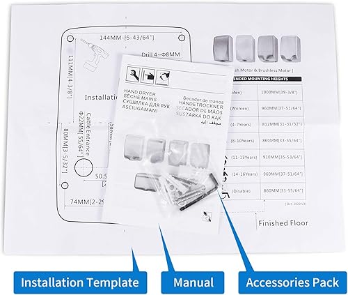 Miniatura 8 de Goetland El secador de manos comercial del acero inoxidable 1800w automático de alta velocidad embotado pulido