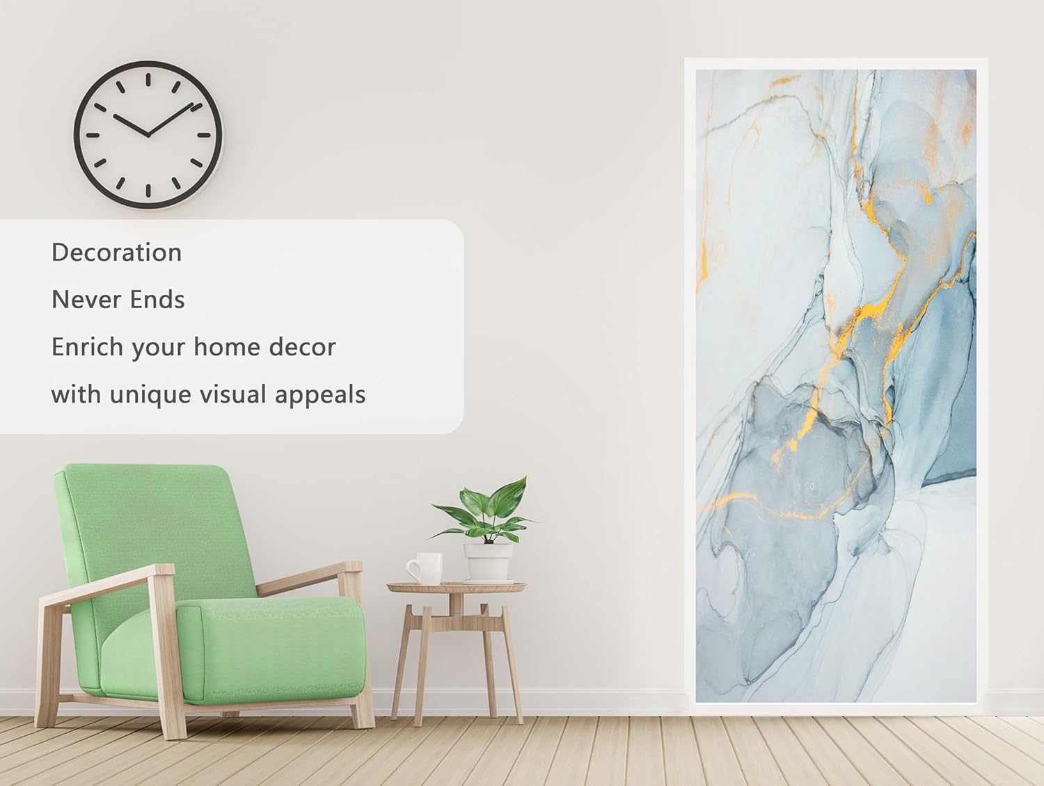 Marble Texture Privacy Window Film Electrostatic Adsorption Stained Window Film Covered Glass Sticker for Bathroom Living Room Glass Film (Marble Texture, 35.4" x 78.6" (90 x 200 cm))