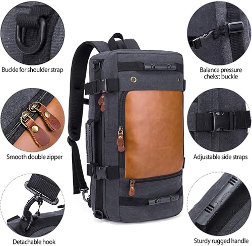 Miniatura 10 de KAKA - Mochila duradera resistente al desgaste, mochila de viaje con bolsa de viaje