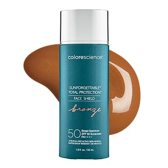 Colorescience Sunforgettable Total Protection Face Shield Glow or Bronze SPF 50, 1.8 Fl Oz