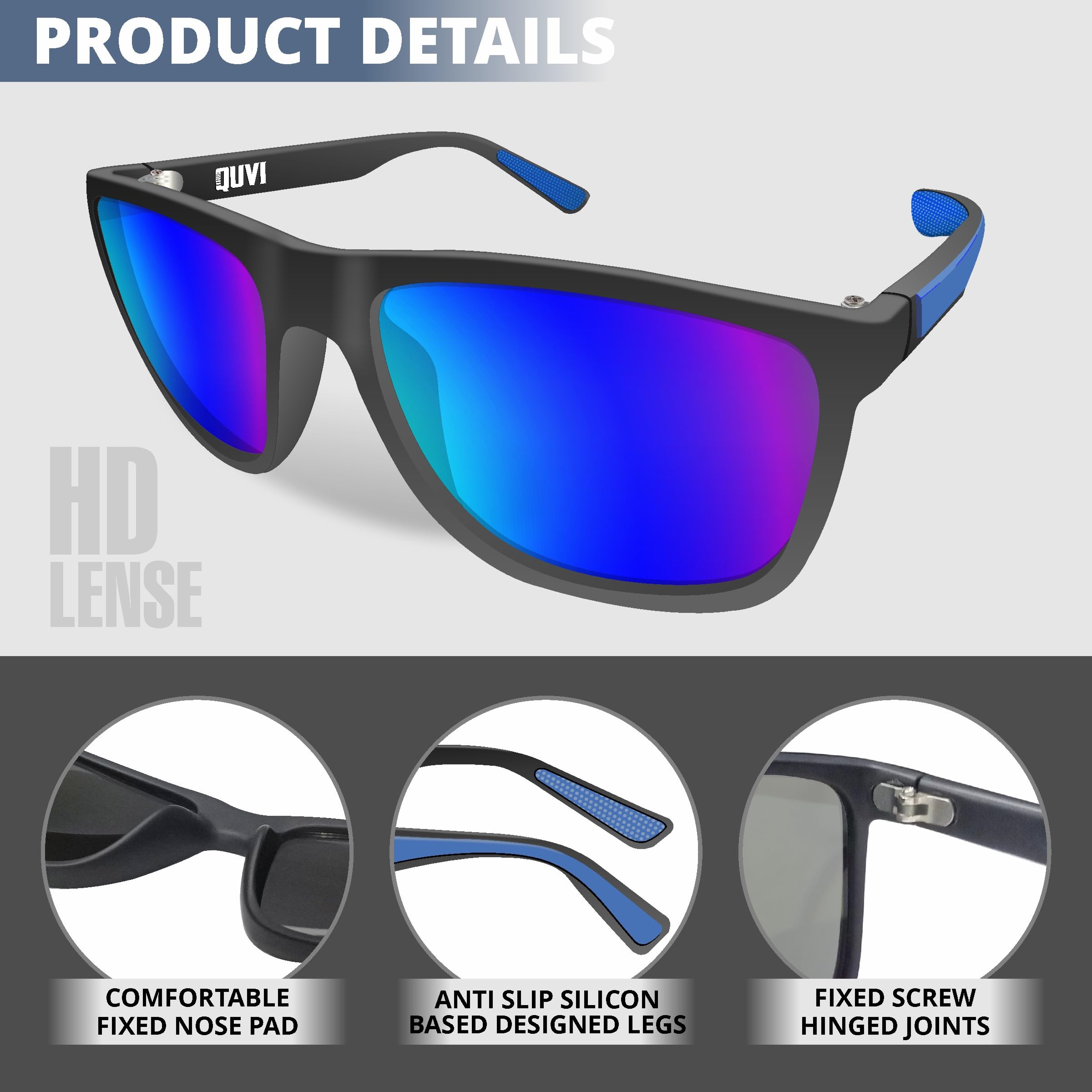 Occhiali da sole polarizzati da uomo, protezione UV, occhiali da sole da uomo, per guida, sport, pesca, golf, ciclismo