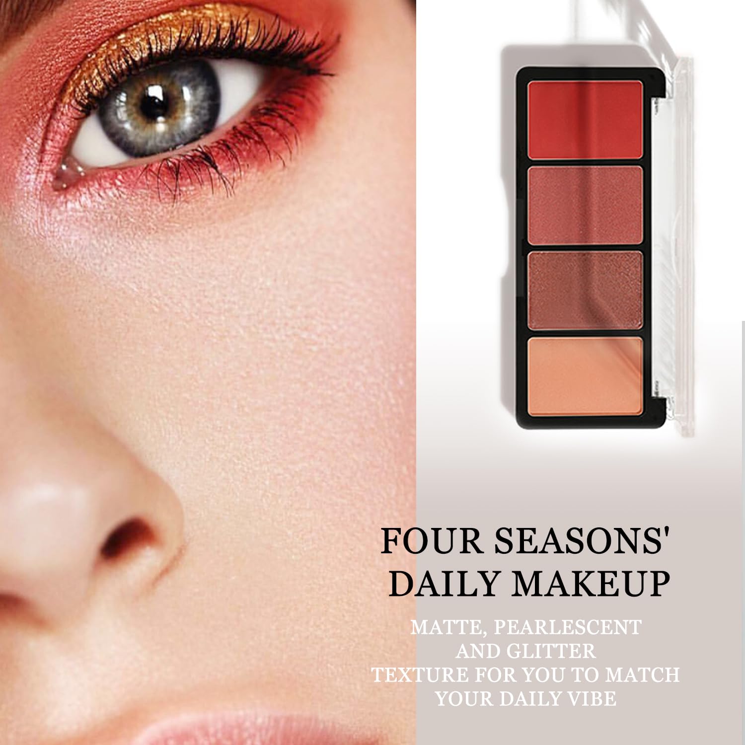 Matte Glitter Eyeshadow Palette In Black Case With Transparent Cover - Image 4