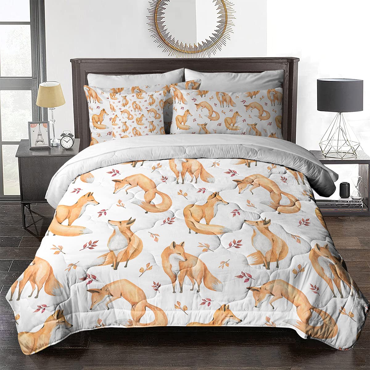 Fox Bedding with Comforter Sheet Shams 