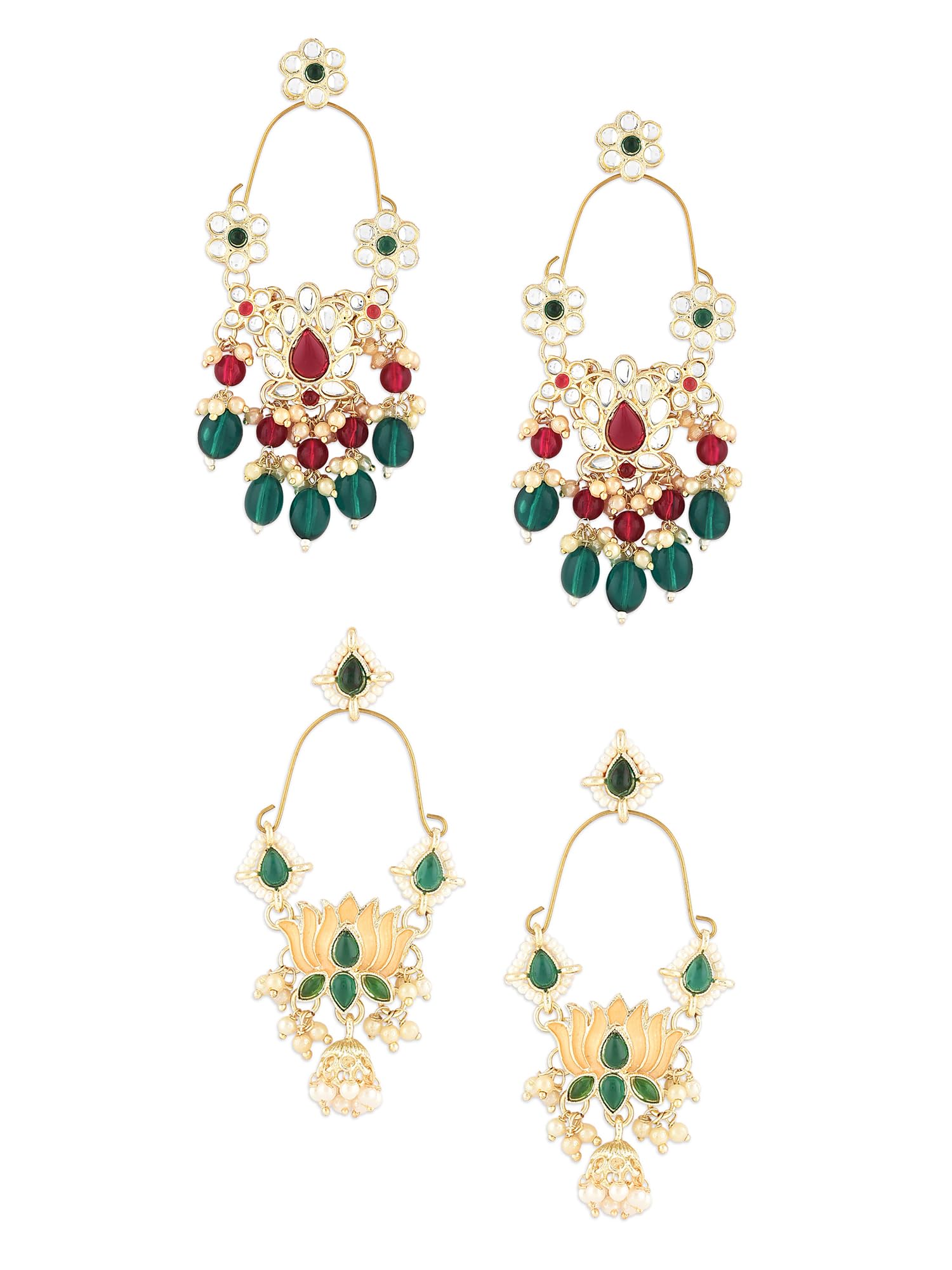 See full amazon price history chart for Zaveri Pearls Set Of 2 Green & Rani Pink Kundan Stones & Austrian DiamondsTraditional Dangle Earring For Women-ZPFK16873 Zaveri Pearls Set Of 2 Green & Rani Pink Kundan Stones & Austrian DiamondsTraditional Dangle Earring For Women-ZPFK16873 (B0CLJLKZ5J) Amazon Price History, Amazon Price Tracker