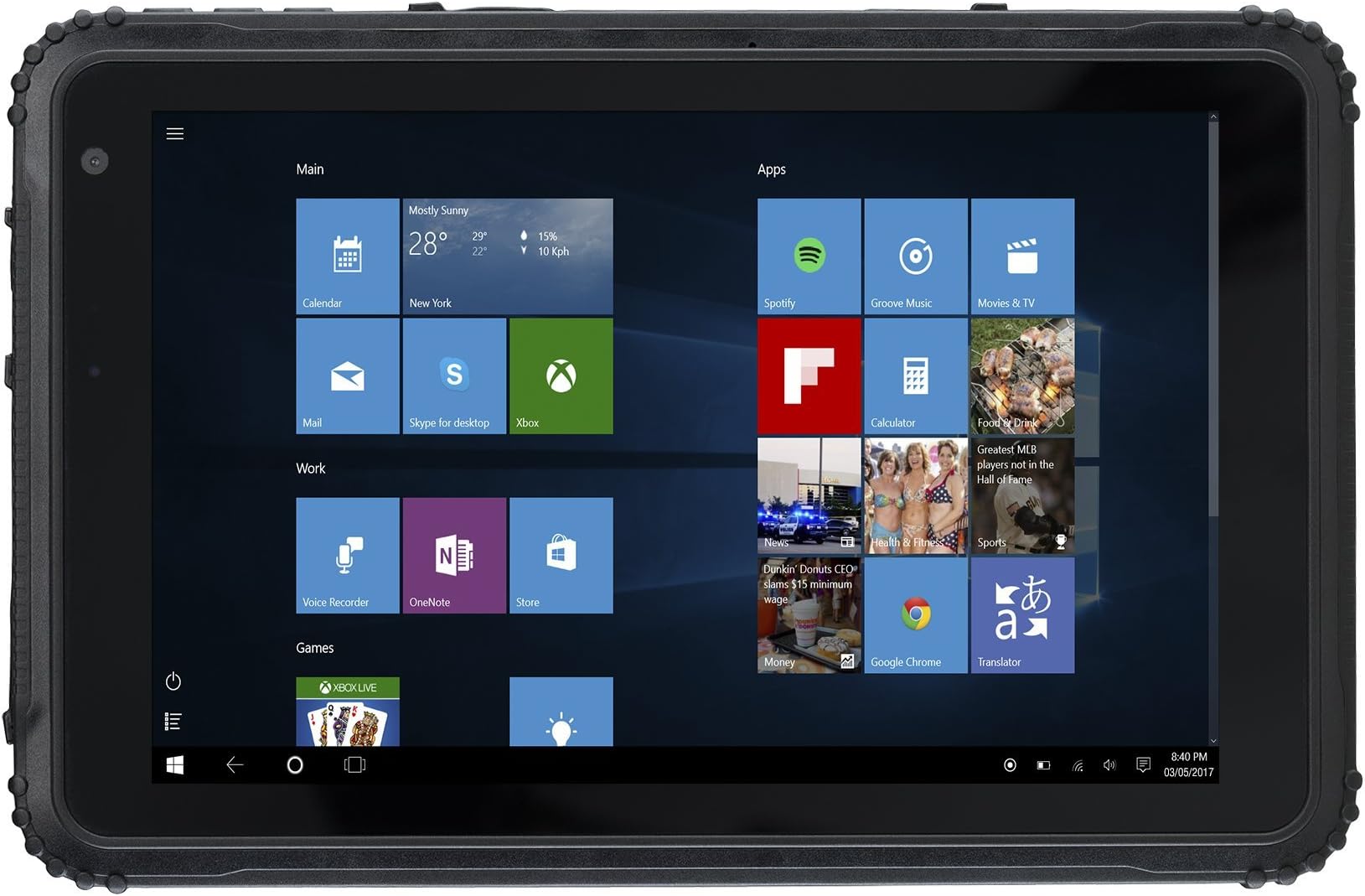 Caterpillar T20 7.9-Inch Tablet-PC - (Black) (Intel Atom Z8350 Quad-Core Processor, 2 GB RAM, HDD 64 GB, Windows 10)