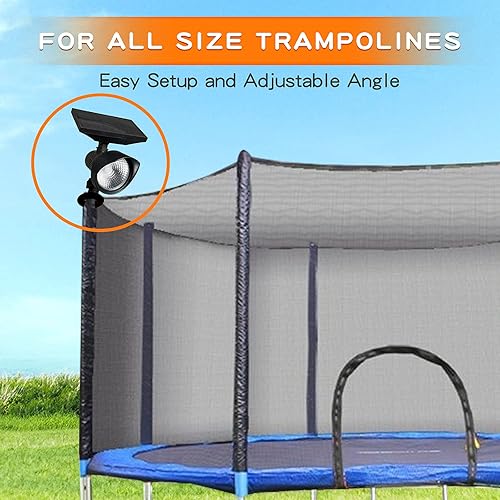 Miniatura 5 de Luces de trampolín alimentadas por energía solar, 2 niveles de brillo, accesorios de trampolín impermeables para exteriores, luces LED para camas