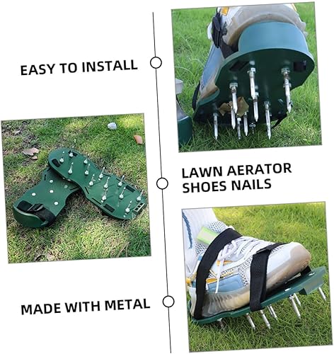 Miniatura 8 de 20 Uds. Picos de metal para el cuidado del césped, equipo para el cuidado del césped, zapatos aireadores de césped para uñas, zapatos aireadores de