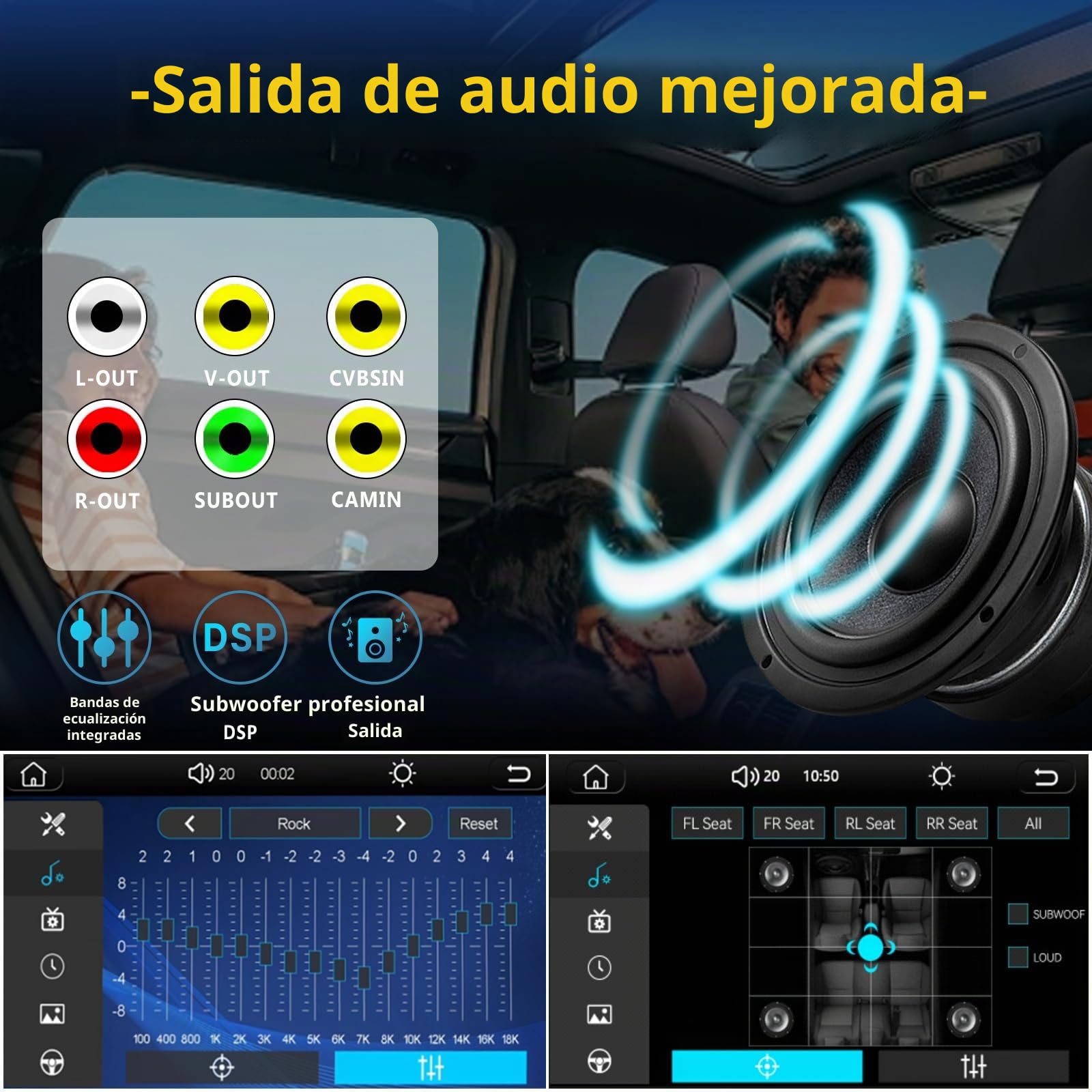 Radio de Coche para Renault Dacia Duster Sandero Dokker Logan Lodgy Captur con Carplay inalámbrico Android Auto Android Radio Pantalla táctil HiFi Bluetooth FM/RDS EQ SWC Canbus