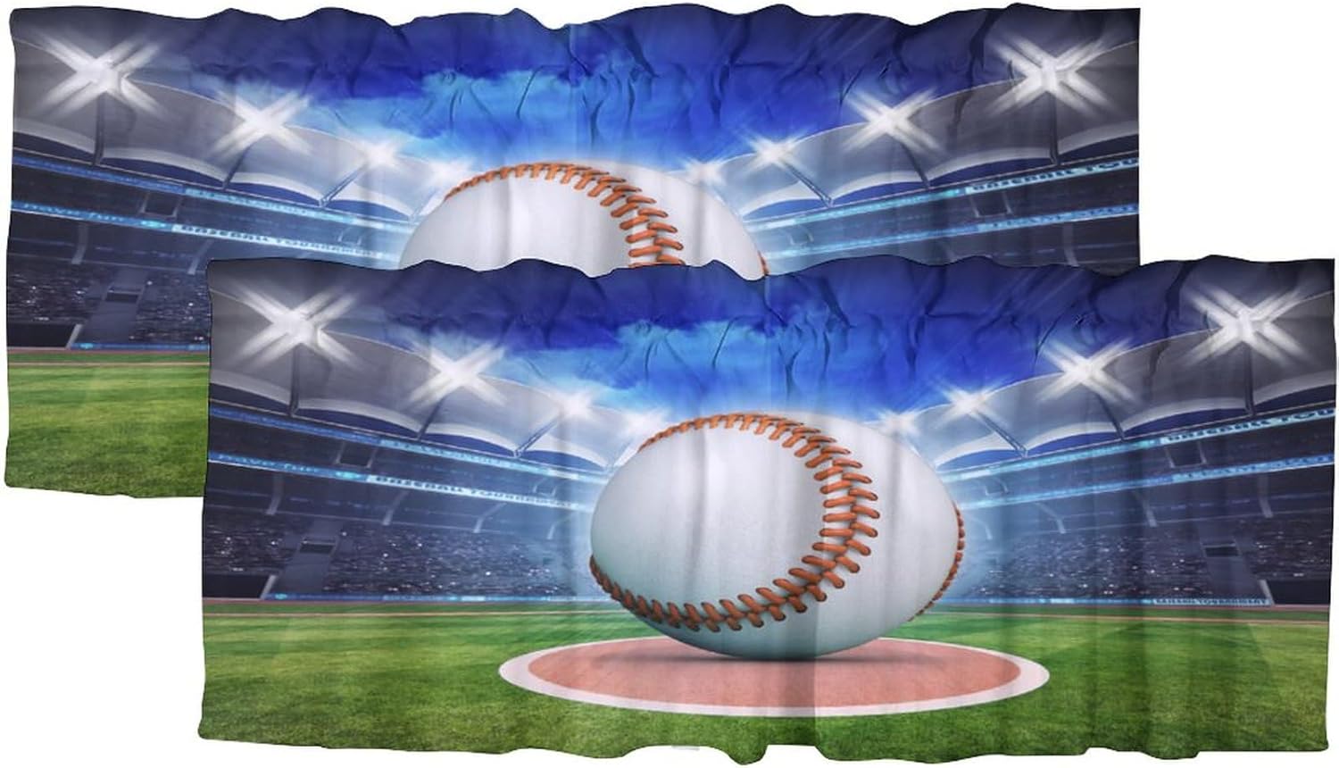 Modern Baseball Stadium Arena Print Blackout Curtain