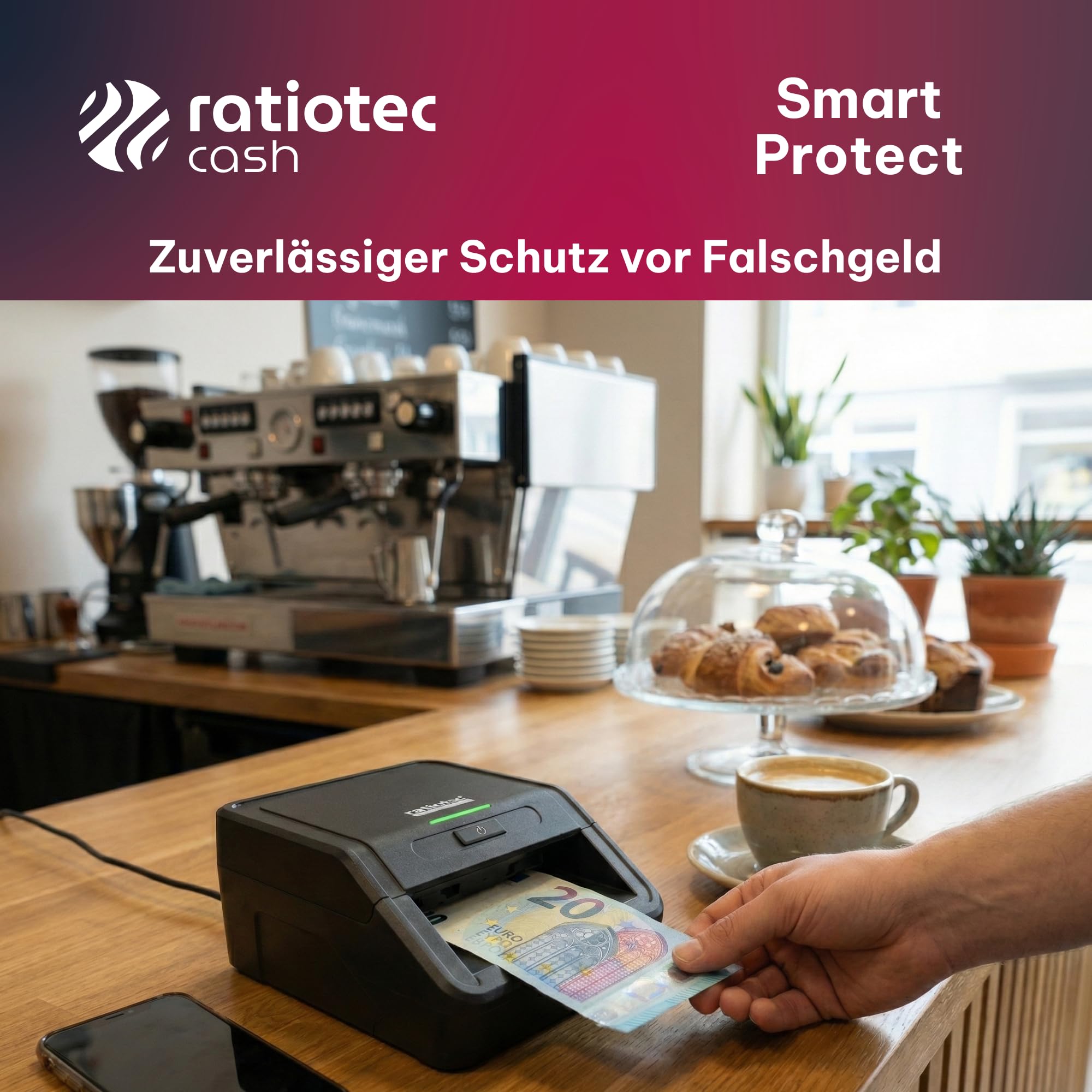 DETECTOR DE BILLETES FALSOS RATIOTEC SMART PROTECT