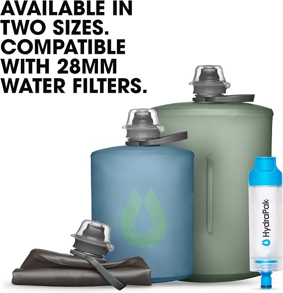 HydraPak Stow Collapsible Water Bottle (350ml, 500ml, 1L)
