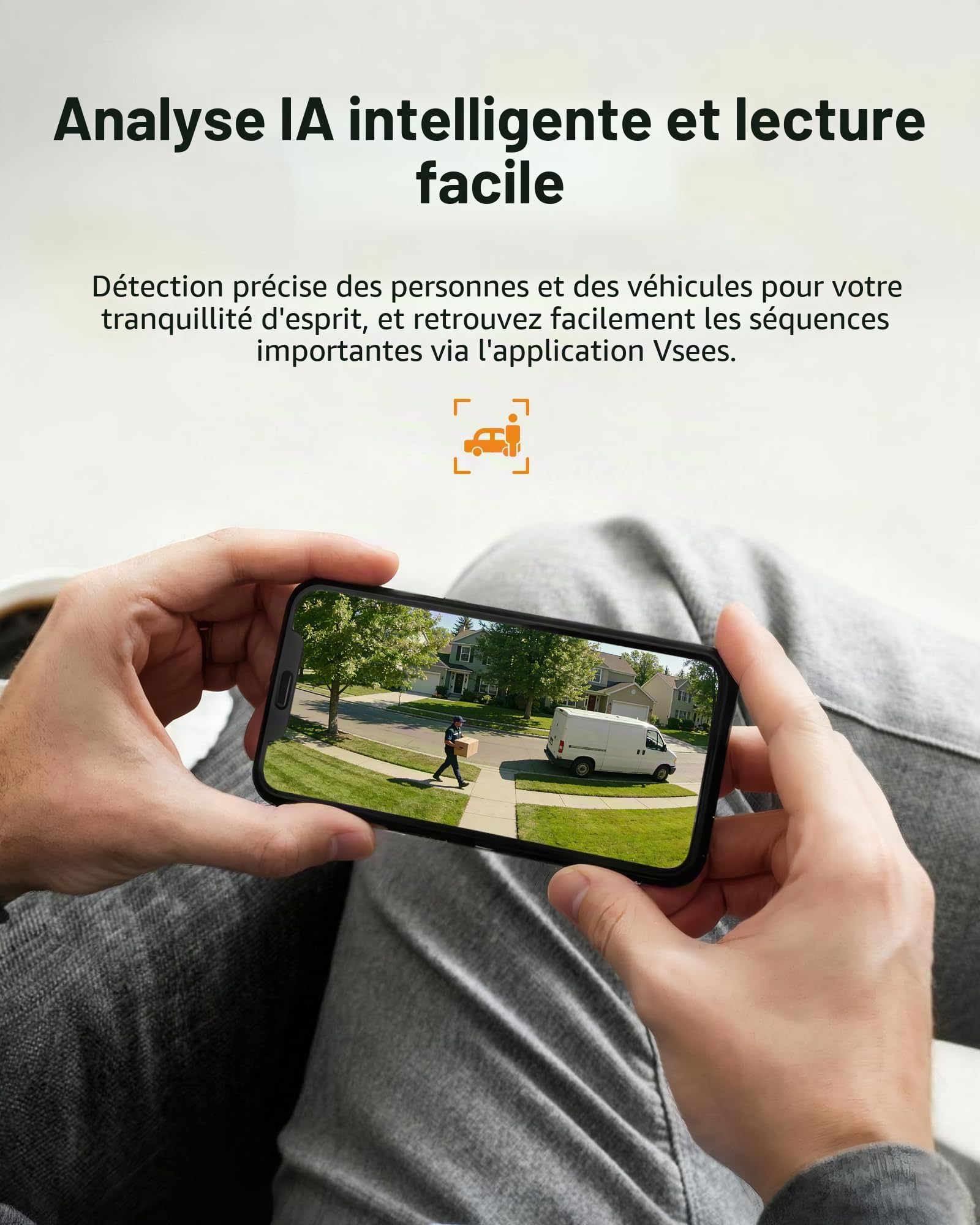 Anlapus H.265+ 8CH 1080P 2TB Kit Caméra Surveillance Extérieure DVR 1080p | Détection IA Personne/Véhicule, Vision Nocturne 24m, Alerte Instantanée & APP Gratuite Accès à Distance, Enregistrement 24/7