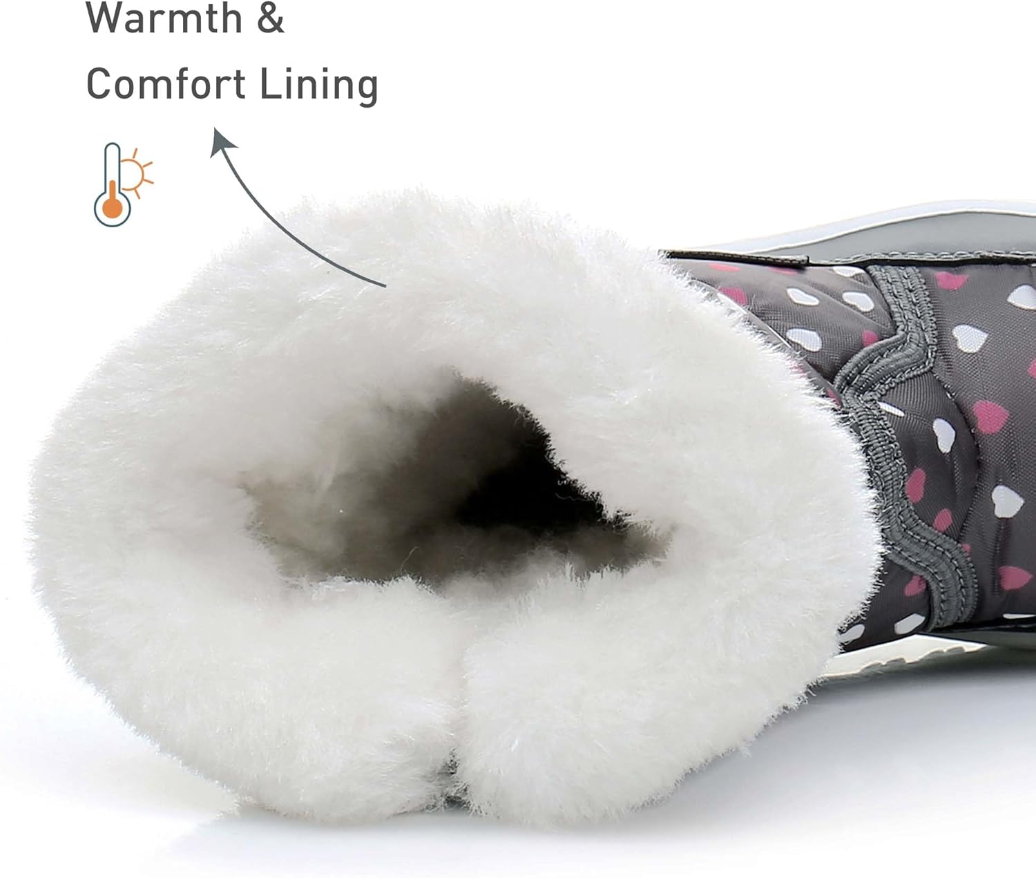 Ahannie Toddler Girls Warm Snow Boots, Kid Outdoor Insulated Winter Boot with Side Zipper