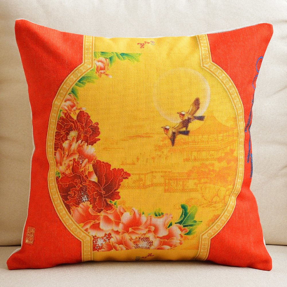 Canapé oreiller couleur vent de Chine rétro 45x45cm coussin peinture