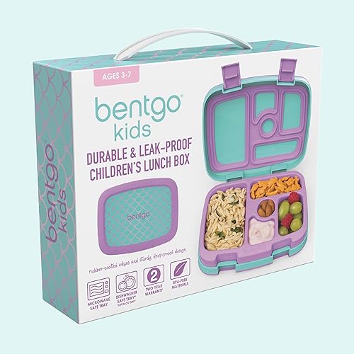 Miniatura 167 de Bentgo Kids Prints - Lonchera para niños, a prueba de derrames, con 5 compartimentos, estilo bento, tamaño de porciones ideales para edades de 3 a 7