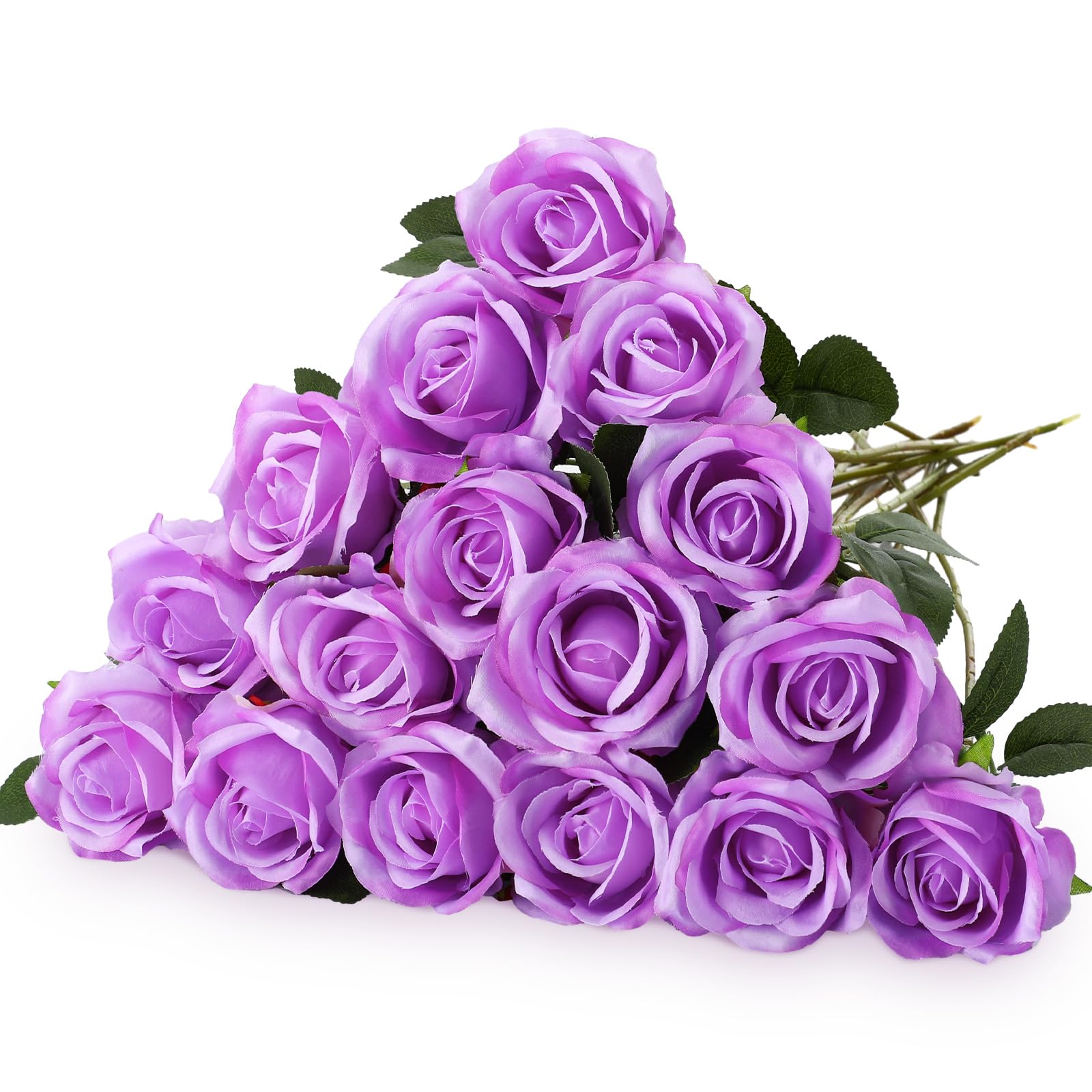 Hotop 20 Pcs Long Stem Artificial Rose Flowers