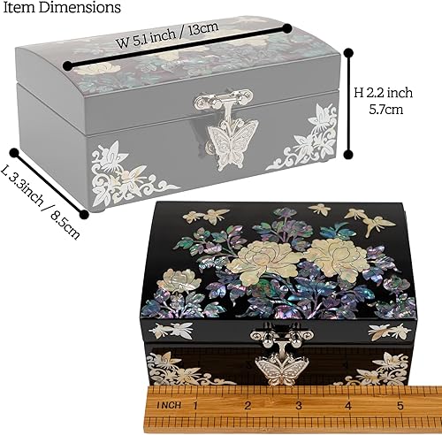 Miniatura 9 de February Mountain Caja de baratijas de nácar y caja organizadora de joyas, regalo para mamá, esposa, hermana, mejor amiga, novia, amiga, cumpleaños,