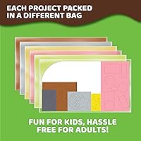 Vista 3 de jackinthebox Kit de fabricación de marionetas de mano, 6 animales de granja, kit de manualidades de fieltro para niños, kit creativo de manualidades