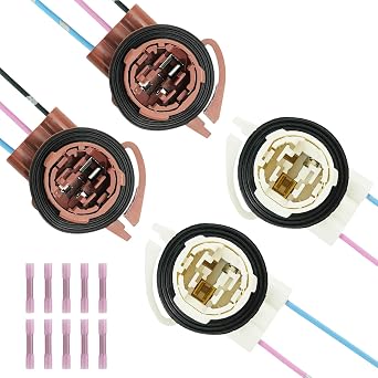 2PCS 3156 Bulb Socket and 2PCS 3157 Bulb Sokcet Tail Light Socket Pigtail | Pre-Wired Harness Pigtail Socket for Daytime Running Light Turn Signal Light Tail Light