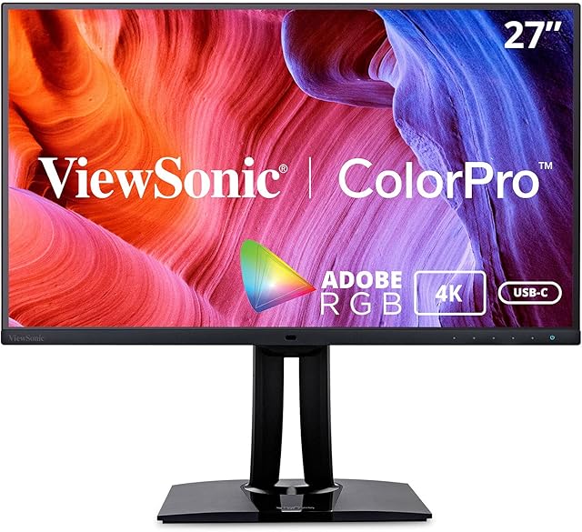 ViewSonic VP2785-4K 27-inch 4K Ultra HD Professional Monitor with 99% Adobe RGB, Delta E<2, Hardware Colour Calibration, 2x HDMI, Display Port, USB-C for Graphic Design, Photo & Video Editing