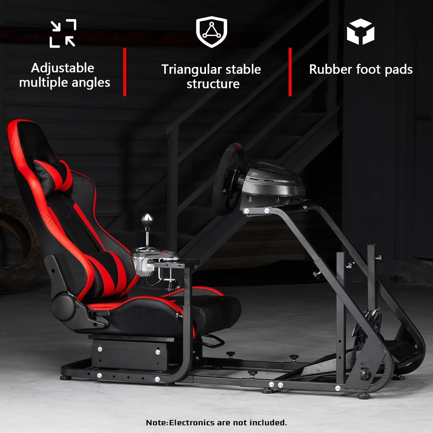 Dardoo G920 Racing Simulator Cockpit with Seat Fits for Logitech G923 G29 Thrustmaster T150 T300 T248,Sim Racing Cockpit Not Included Wheel & Pedals