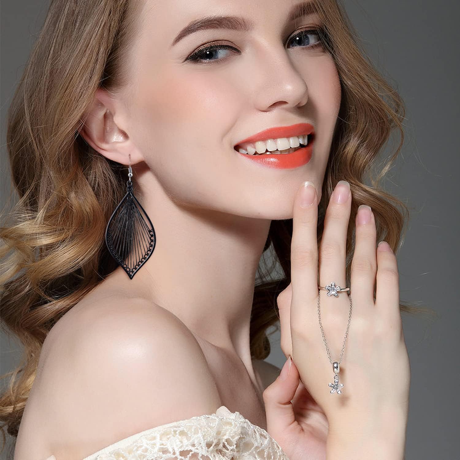 Earrings for Women Colorful Layered Leaf Earrings Bohemian Dangle Drop Tassel Silver Earrings Women Gifts - Image 3